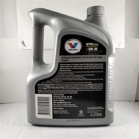 Jual Oli Mesin 5W 30 Valvoline Full Synthetic Syn Power Api Sn Plus Rc