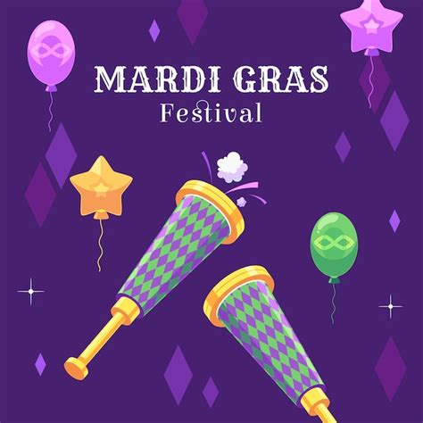 Free Vector Flat Mardi Gras Festival Illustration