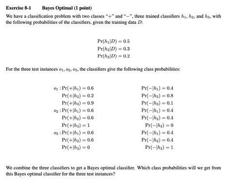 Solved Exercise 8 1 Bayes Optimal 1 Point We Have A