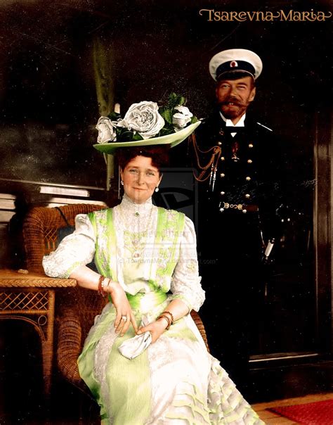 Tsar Nicholas And His Wife Alexandra Feodorovna Smiling For This Wonderful Photo Of The Two Of