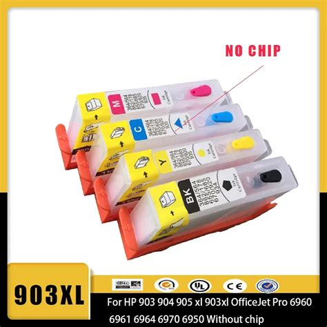 Vilaxh 903 Refillable Ink Cartridge Replacement For HP 903 904 905 Xl