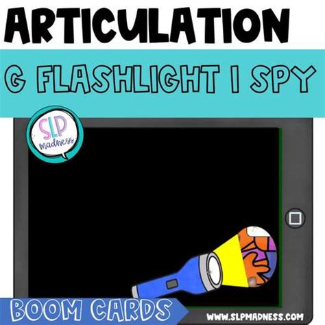 G Articulation Vocabulary Flashlight Game Speech Therapy Boom Cards