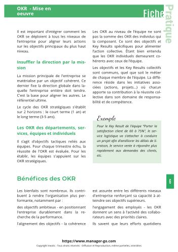 Mettre En Uvre Okr Fiche Pratique Pdf Et Mod Le Excel T L Charger