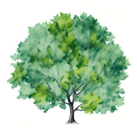 Premium Ai Image Drawing Of Abstract Watercolor Tree Top View