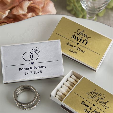 Personalized Metallics Collection Matchbox Favors Pack Of Famous