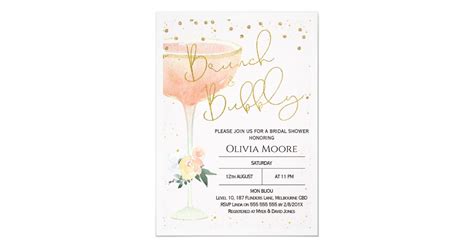 Champagne Brunch Bubbly Bridal Shower Invitation