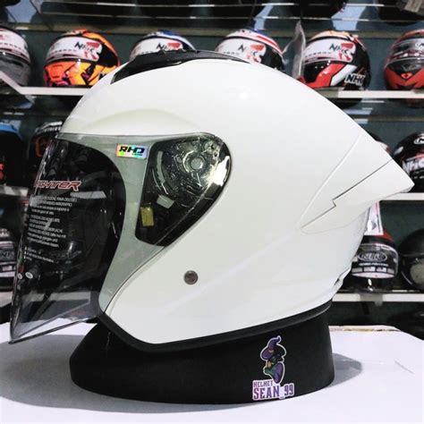 HELM NHK N1 MAX WHITE VISOR LIGHT SMOKE ALL WARNA HALF FACE ORIGINAL