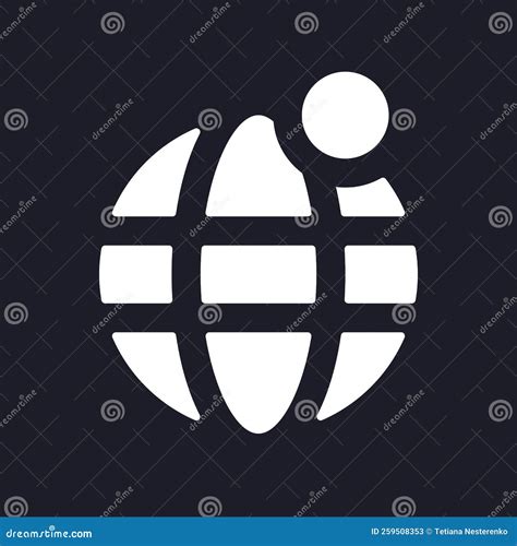 Internet Network Notification Dark Mode Glyph Ui Icon Stock
