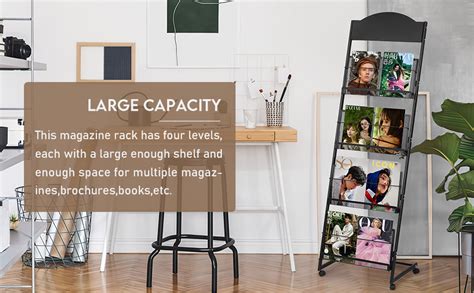 LIWSHWZ Magazine Rack Floor Standing Newspaper Rack Brochure Display