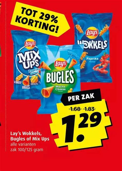 Lay S Wokkels Bugles Of Mix Ups Aanbieding Bij Boni Folders Nl