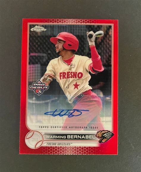 2022 Topps Pro Debut Warming Bernabel Red Chrome Auto Refractor 5