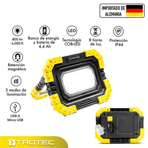 Lámpara De Trabajo Led Inalámbrica Con Batería Externa Por Usb Con