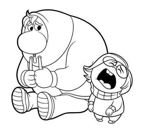 Printable Inside Out Embarrassment And Sadness Coloring Page Free