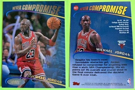 Topps Michael Jordan Stadium Club Never Compromise NC1 Vintage