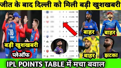 दिल्ली के जीत के बाद Ipl 2024 के Points Table में मचा बवाल Rcb Mi बाहर