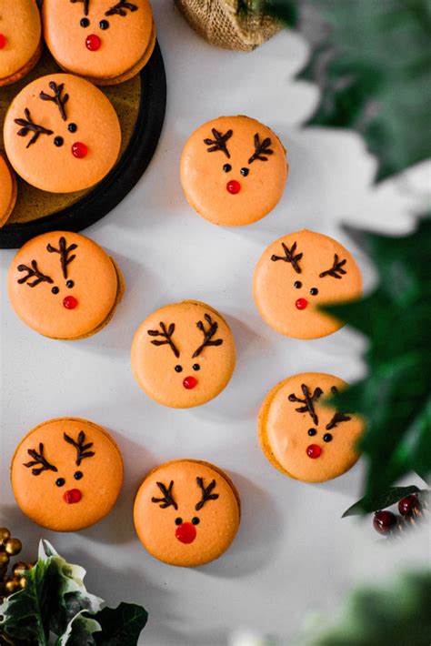 Christmas Reindeer Thai Tea Macarons One Happy Bite