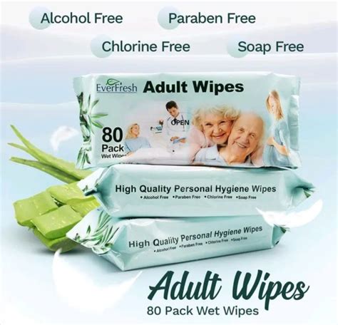 Everfresh Adult Wipes 80pack High Quality Personal Hygiene Wipes