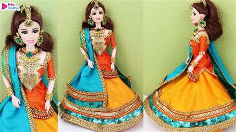 Barbie Doll Lehenga Sharara Style Indian Bridal Doll Dress And