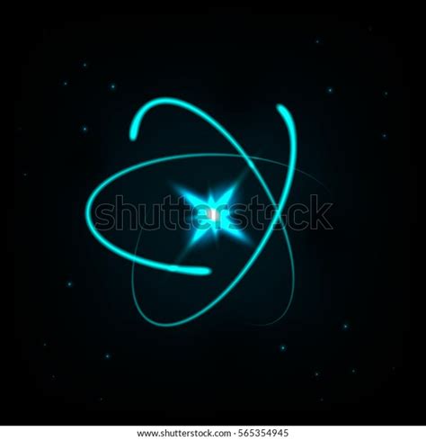 Nucleus Atom Electrons Orbits Vector Illustration Stock Vector Royalty