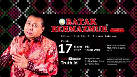 Batak Bermazmur Pdt Dr Erastus Sabdono April Pkl