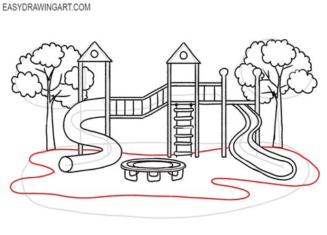 How to Draw a Playground - Easy Drawing Art