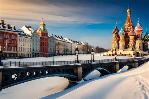 Premium AI Image | a bridge in the snow