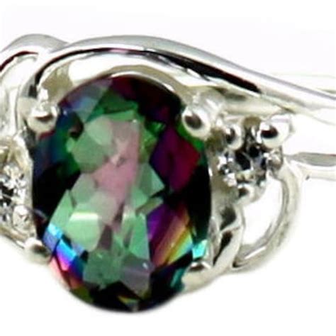 Mystic Fire Topaz 925 Sterling Silver Ladies Ring Sr021 Etsy