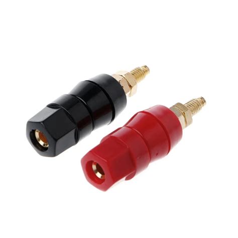 1 Pair Black Red Terminals Connector Red Black Speaker Amplifier