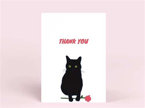 Cat Thank You Card Funny Thank You Card Printable Cat Card Instant ...