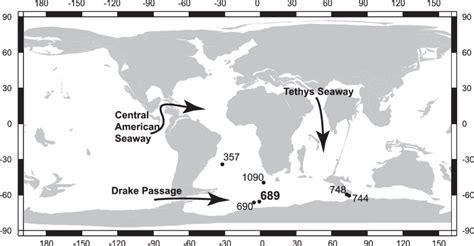 Paleogeographic Reconstruction Of The Late Eocene Showing The Location