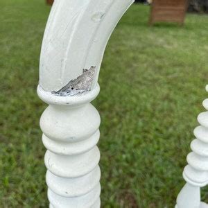 Antique White Wood Bed Full Size Bed Farmhouse Spool Bed Spindle