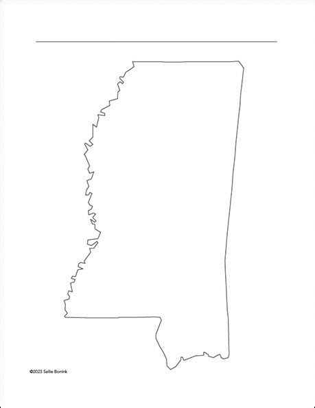 Mississippi Blank Printable Map Of Mississippi Sallie Borrink