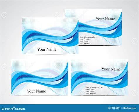 Abstract Blue Wave Business Card Stock Vector Illustration Of Color