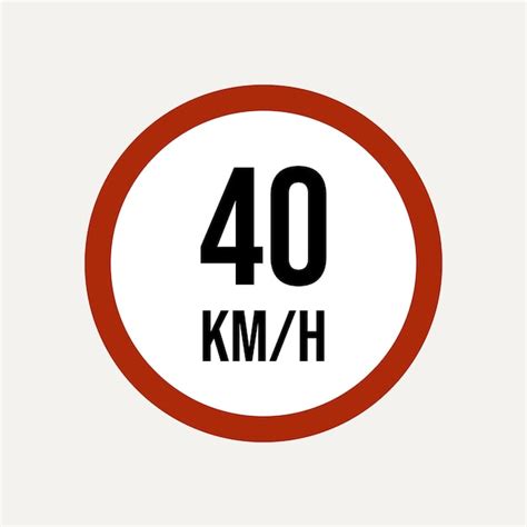 Premium Vector Road Signs In Traffic 40 Km