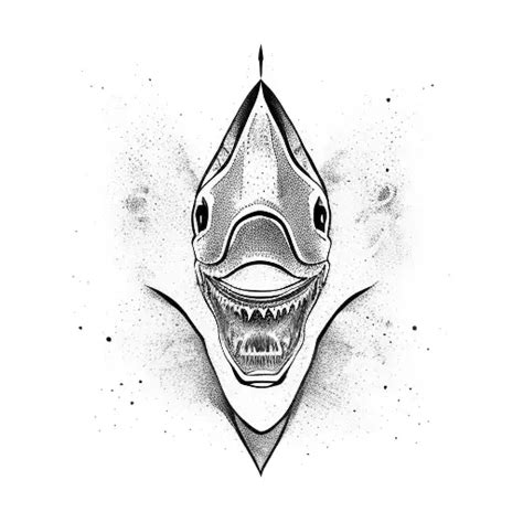 Blackwork Shark Head Tattoo Idea Blackink Ai