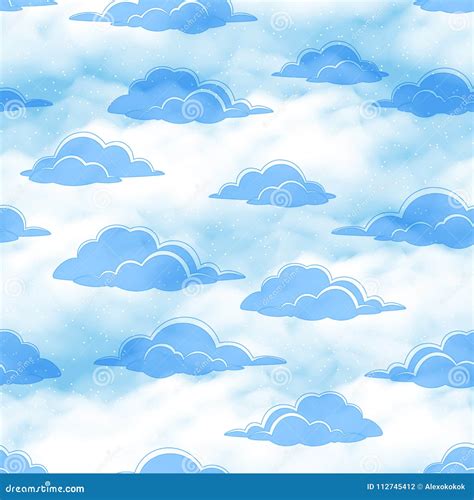 Sky With Clouds Seamless Stock Vector Illustration Of Pattern 112745412