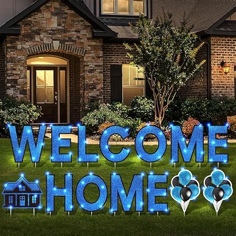 Yerliker 14 Pcs Welcome Home Lawn Sign With Stakes 32 8 Ft