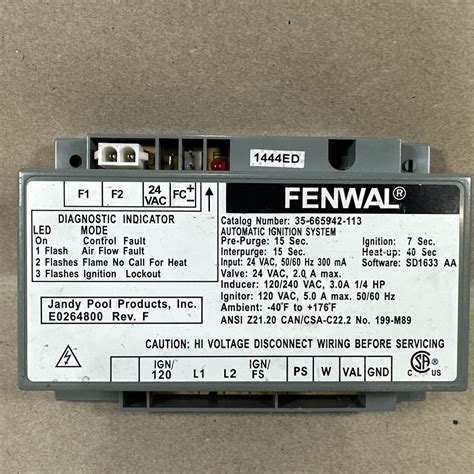 Fenwal 35 665942 113 E0264800 Automatic Ignition Control System Module N3 Ebay