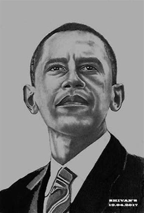 Barack Obama Portrait By Shivkumar Menon, Drawing Fine Art for Sell