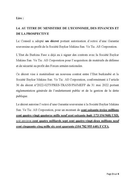 Rectificatif Au Conseil Des Ministres N011 DU 27 MARS 2024 Service D