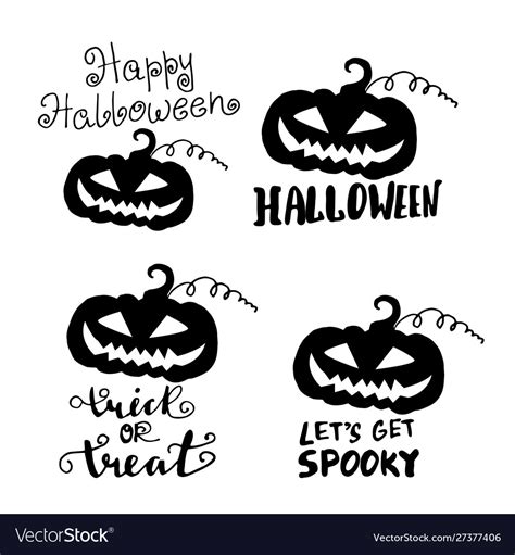 Happy Halloween Hand Drawn Creative Calligraphy Vector Image