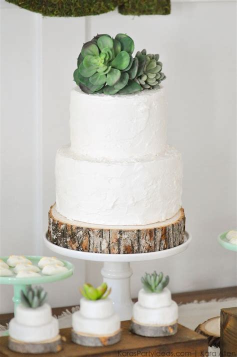 Succulent Cake At A Bee Baptized Bee Themed Baptism Birthday Party By