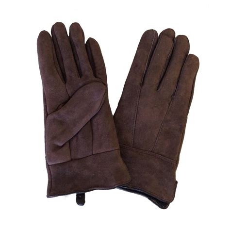 Ladies Deluxe Sheepskin Gloves Brown Sheepskin World