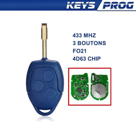 CLÉ ÉLECTRONIQUE VIERGE compatible Ford Transit 2006 2014 3 boutons