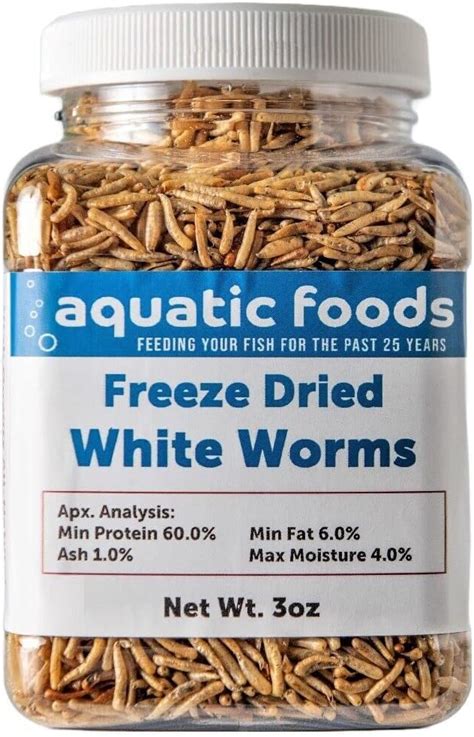 Amazon Aquatic Foods Inc White Worms Freeze Dried Floating White