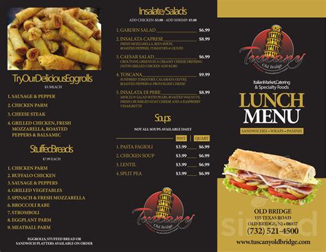 Tuscany Old Bridge Italian Specialty Foods menu in Old Bridge, New