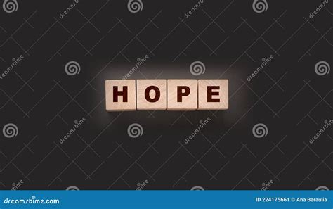 Wooden Cubes With The Word Hope States Of Mind Concept Stock