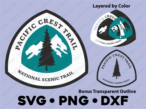 Pacific Crest Trail Marker Logo SVG PNG DXF Layered By Color Etsy México