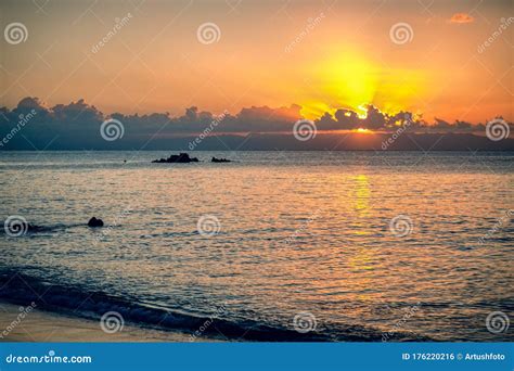 Idyllic Sunset Over Indian Ocean Madagascar Stock Photo Image Of