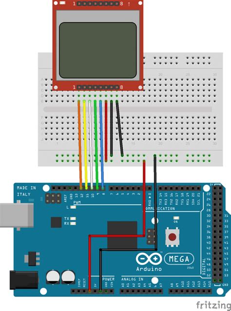 Nokia 5110 Arduino Mega